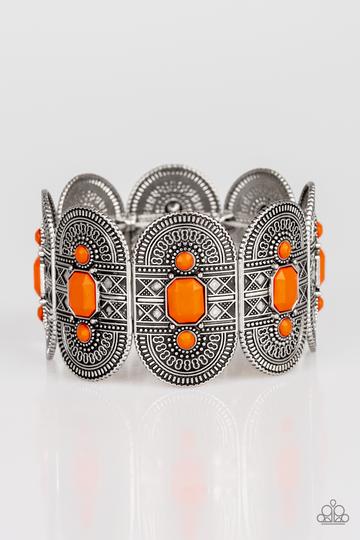 Paparazzi - Turn Up The TROPICAL Heat - Orange Bracelet #0530