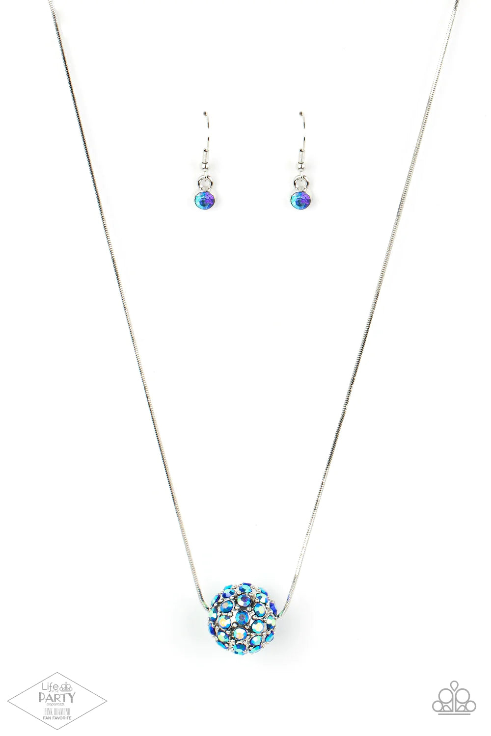 Paparazzi - Come Out Of Your BOMBSHELL - Blue Necklace - Pink Diamond Life of the Party Exclusive