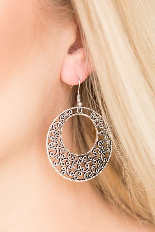 Paparazzi - Wistfully Winchester - Silver Earrings #1865