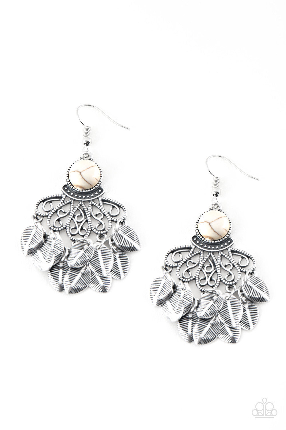 Paparazzi - A Bit On The Wildside - White Earrings #0621