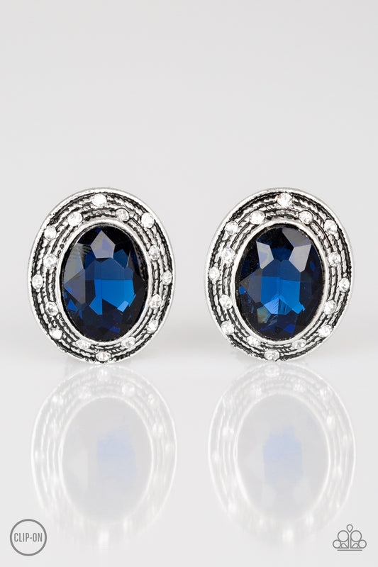 Paparazzi - East Side Etiquette - Blue Earrings #0923