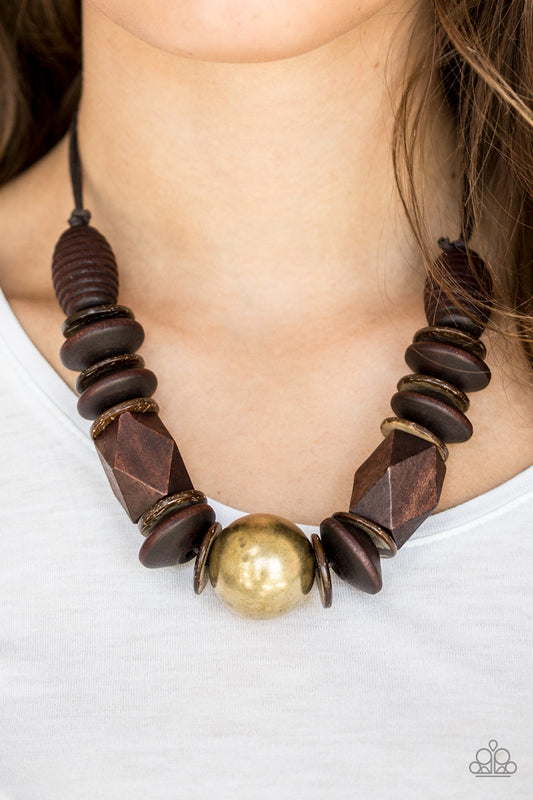 Paparazzi - Grand Turks Getaway - Brass Necklace #1690