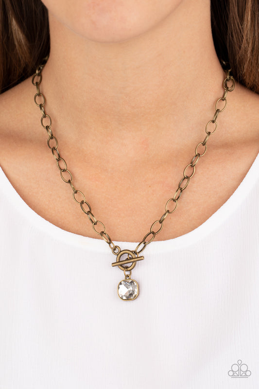 Paparazzi Dynamite Dazzle - Brass Necklace #1664