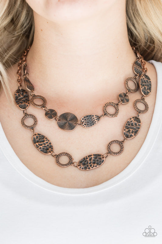 Paparazzi - Trippin On Texture - Copper Necklaces #0495