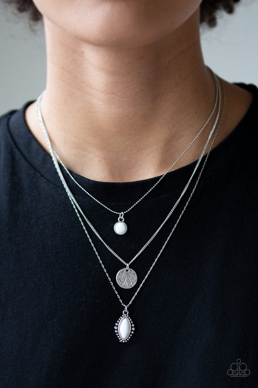 Paparazzi - Tide Drifter - White Necklace #1684