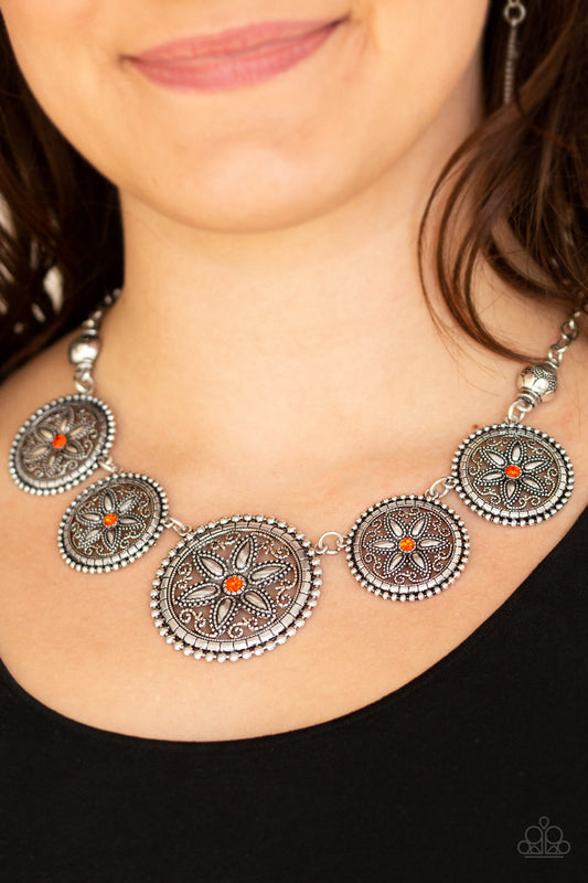 Paparazzi - Written In The STAR LILIES - Orange Necklaces #0211