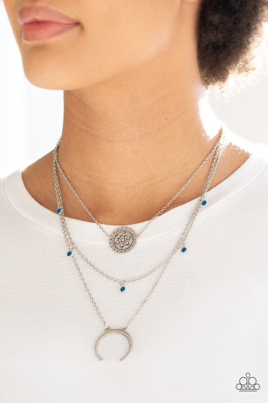 Paparazzi - Lunar Lotus - Blue Necklace #1681