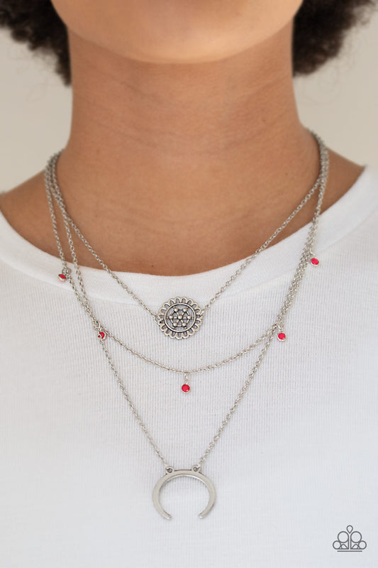 Paparazzi - Lunar Lotus - Pink Necklace #1682