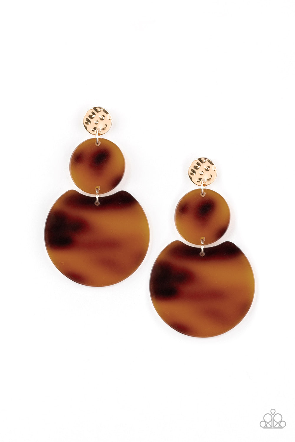 Paparazzi - Miami Mariner - Gold Earrings #048