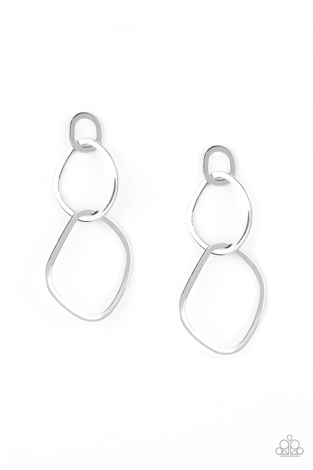 Paparazzi - Twisted Trio - Silver Earrings #1850