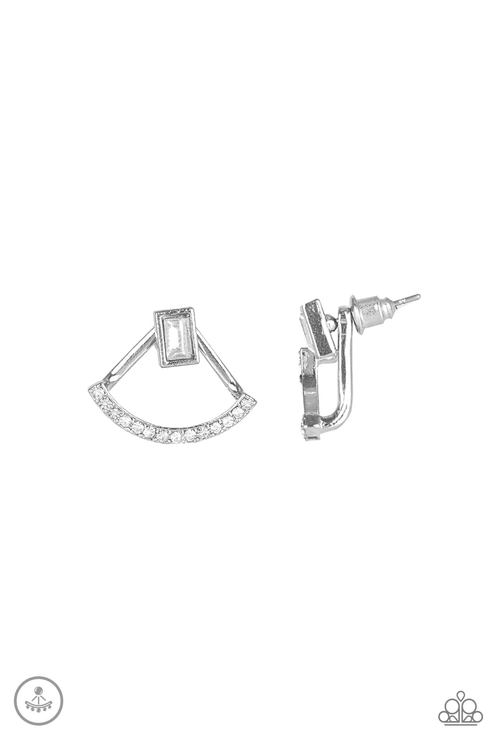 Paparazzi - Delicate Arches - White Earrings #1793