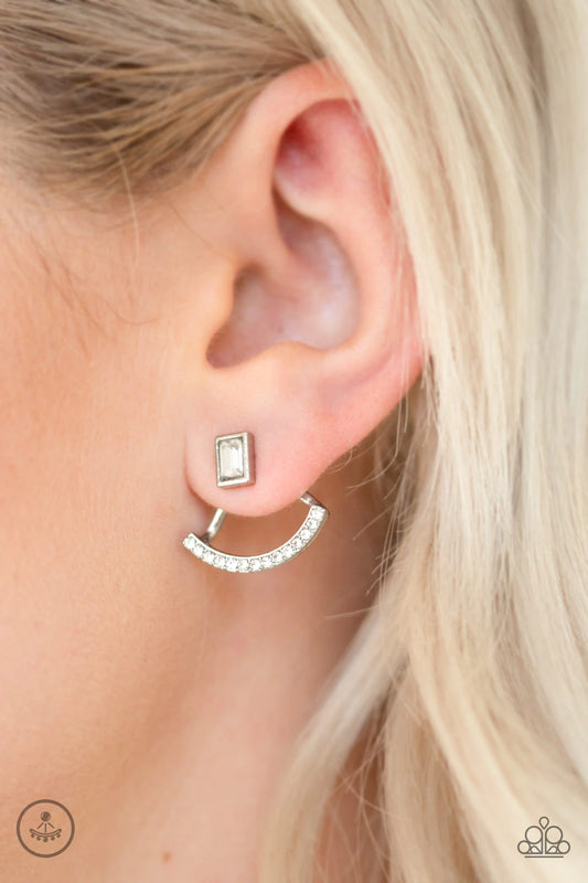 Paparazzi - Delicate Arches - White Earrings #1793