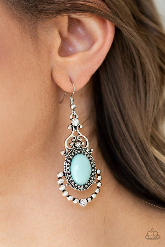 Paparazzi - CAMEO and Juliet - Blue Earrings #1807