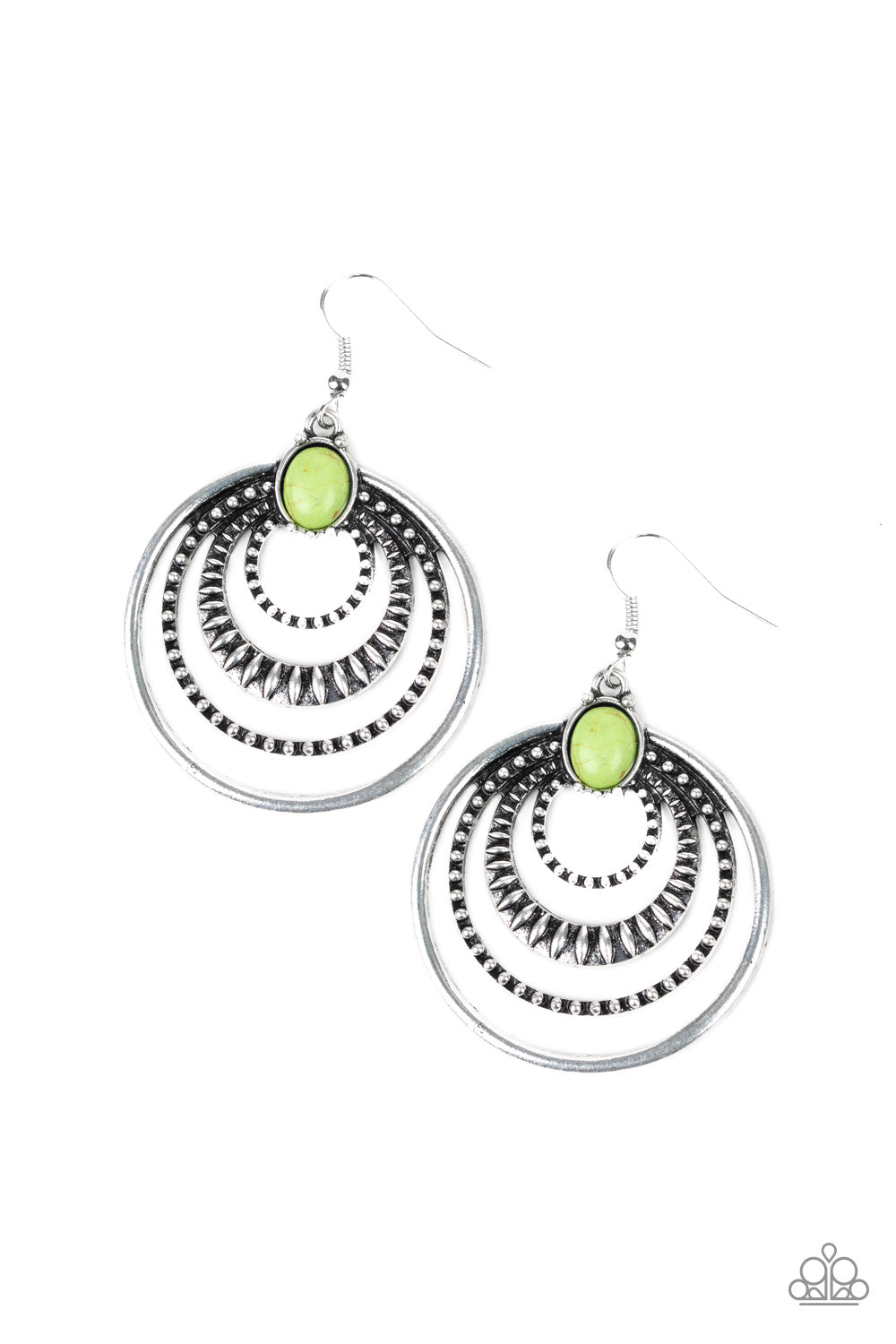 Paparazzi - Southern Sol - Green Earrings #1882