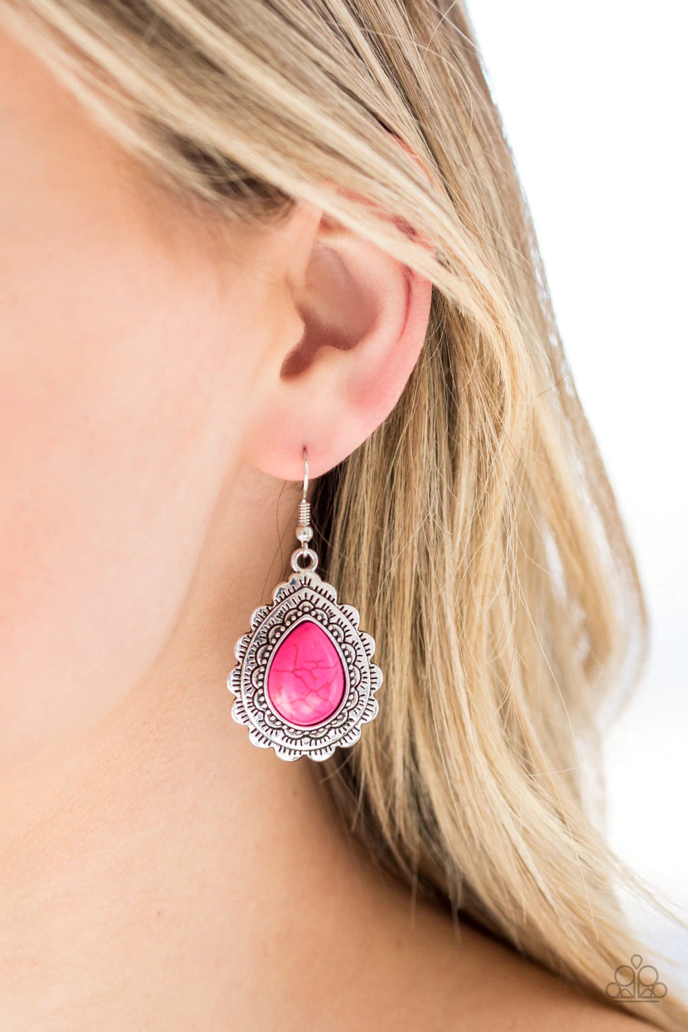 Paparazzi - Mesa Mustang - Pink Earrings