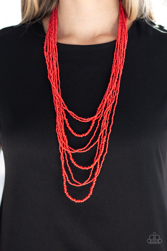Paparazzi - Totally Tonga - Red Necklaces #1372