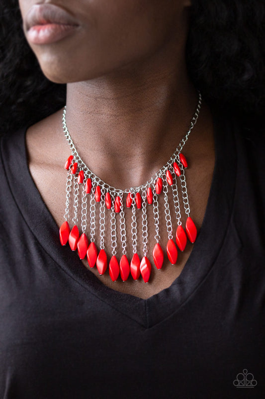 Paparazzi - Venturous Vibes - Red Necklaces #1434