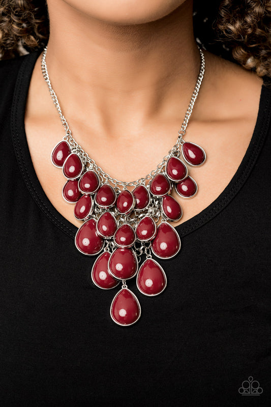 Paparazzi Accessories Products Shop Til You TEARDROP -Red Necklace #0066