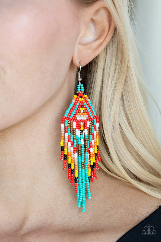 Paparazzi - Boho Blast - Blue Earrings #0910-1