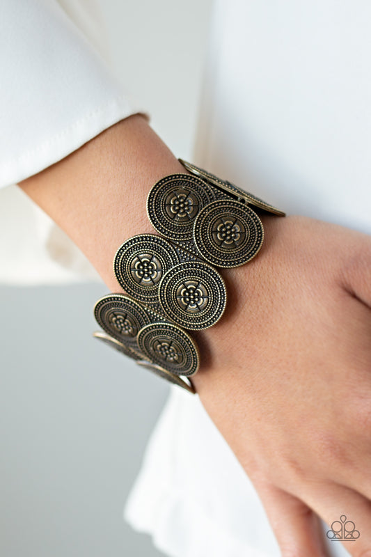 Paparazzi Accessories - Flirtatious Florals - Brass Bracelet #1049