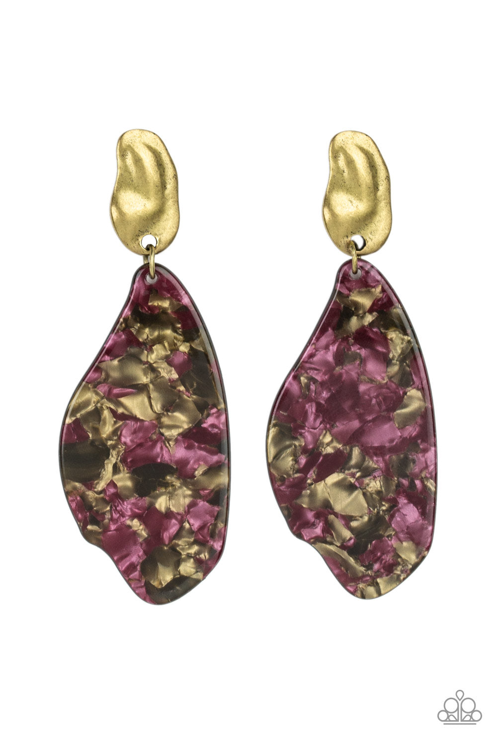 Paparazzi - Fish Out of Water - Brass Earrings O/D #043