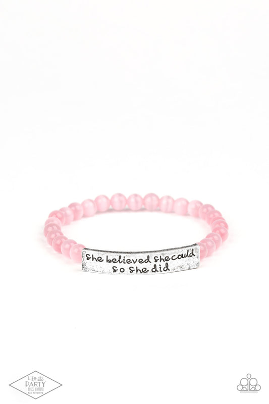 Paparazzi Accessories - So She Did - Pink Bracelet #1035