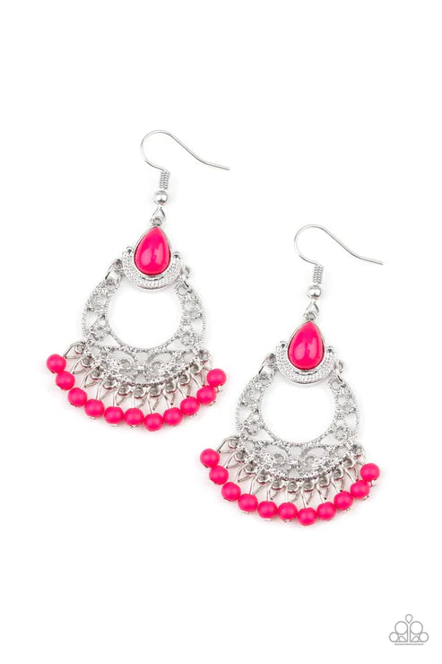 Paparazzi - Colorful Colada - Pink Earrings O/D #093