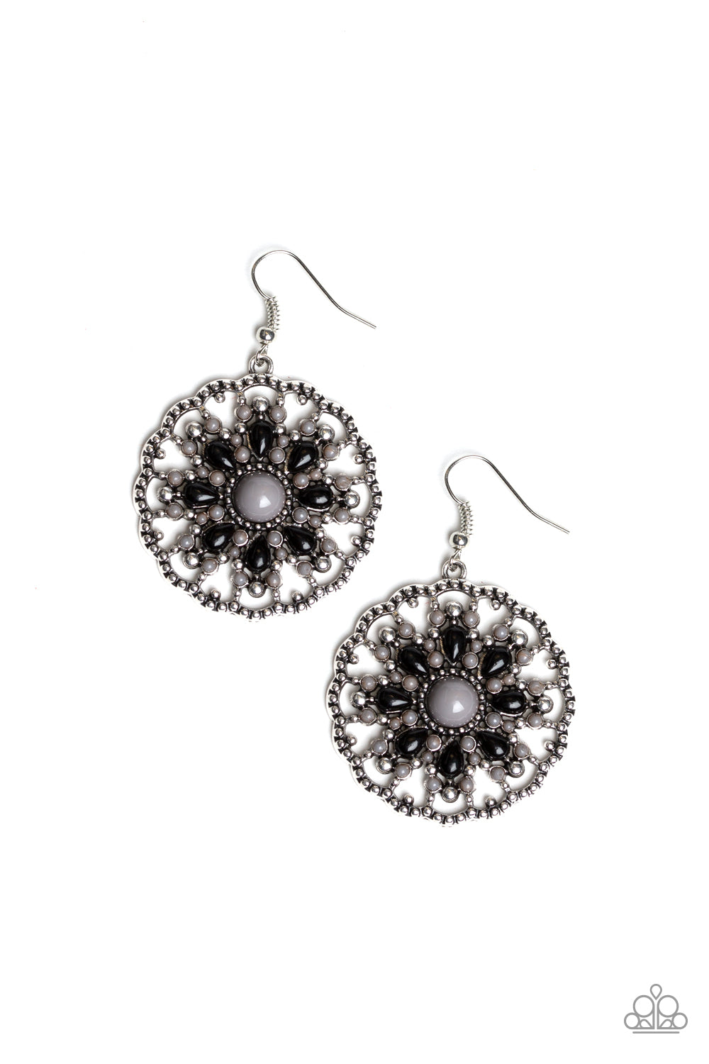 Paparazzi - Mardi Gras Garden - Silver Earrings O/D #007