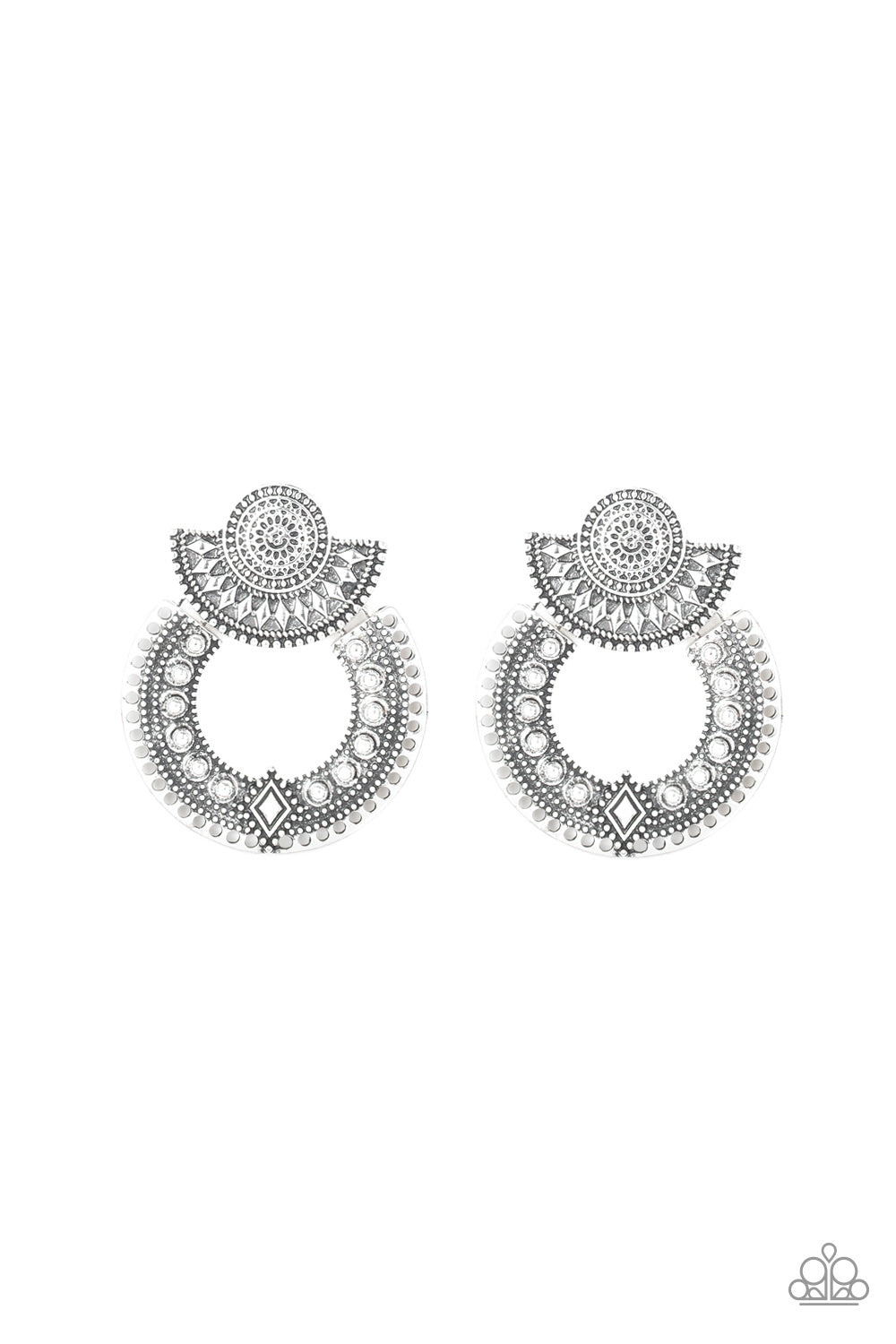 Paparazzi - Texture Takeover - Silver Earrings #1938