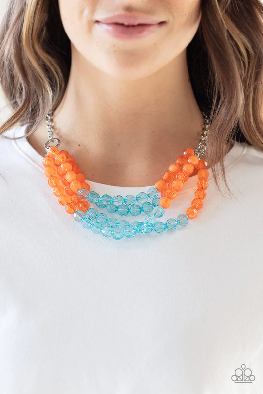 Paparazzi - Summer Ice - Orange Necklace #0177