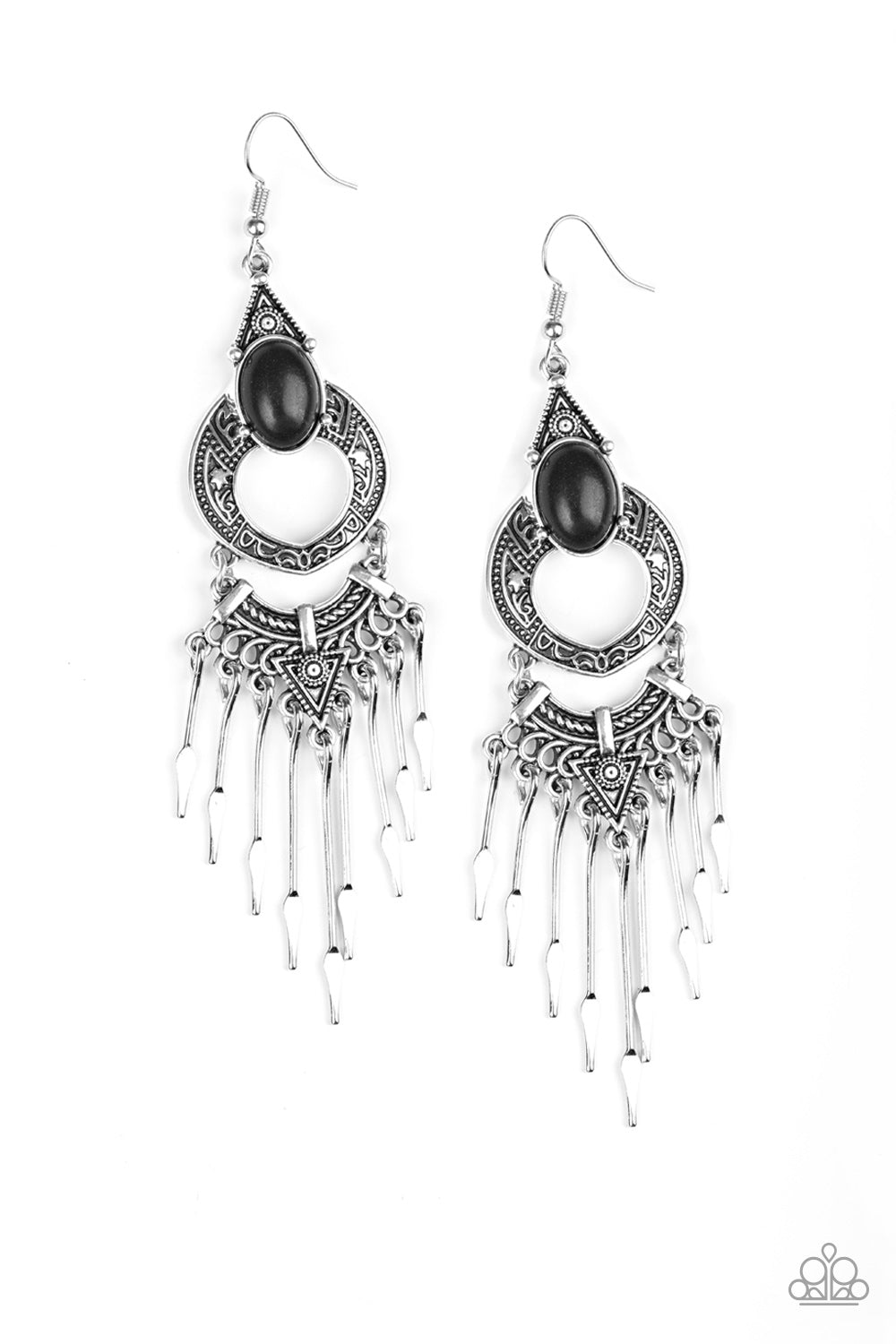 Paparazzi - Southern Spearhead - Black Earrings #2093