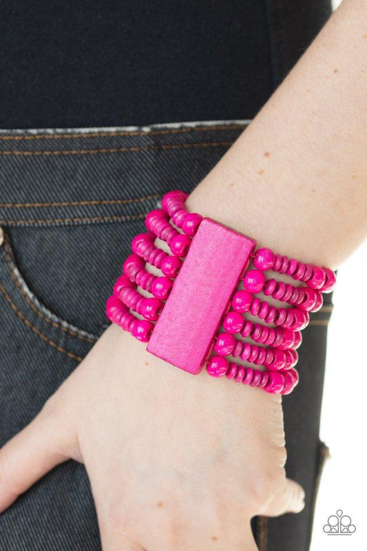 Paparazzi - Dont Stop BELIZE-ing - Pink Bracelet #1116