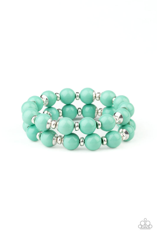 Paparazzi Accessories - Bubble Blast Off - Green Bracelet #1010