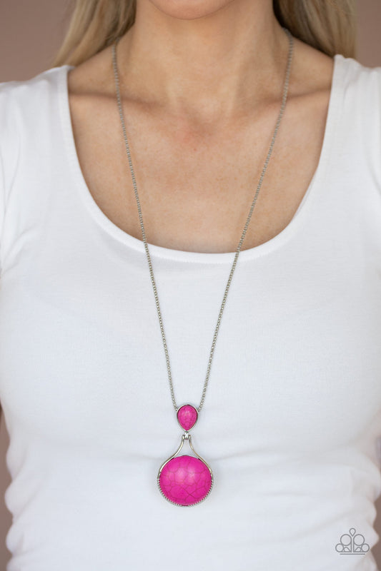 Paparazzi - Desert Pools - Pink Necklace #1439
