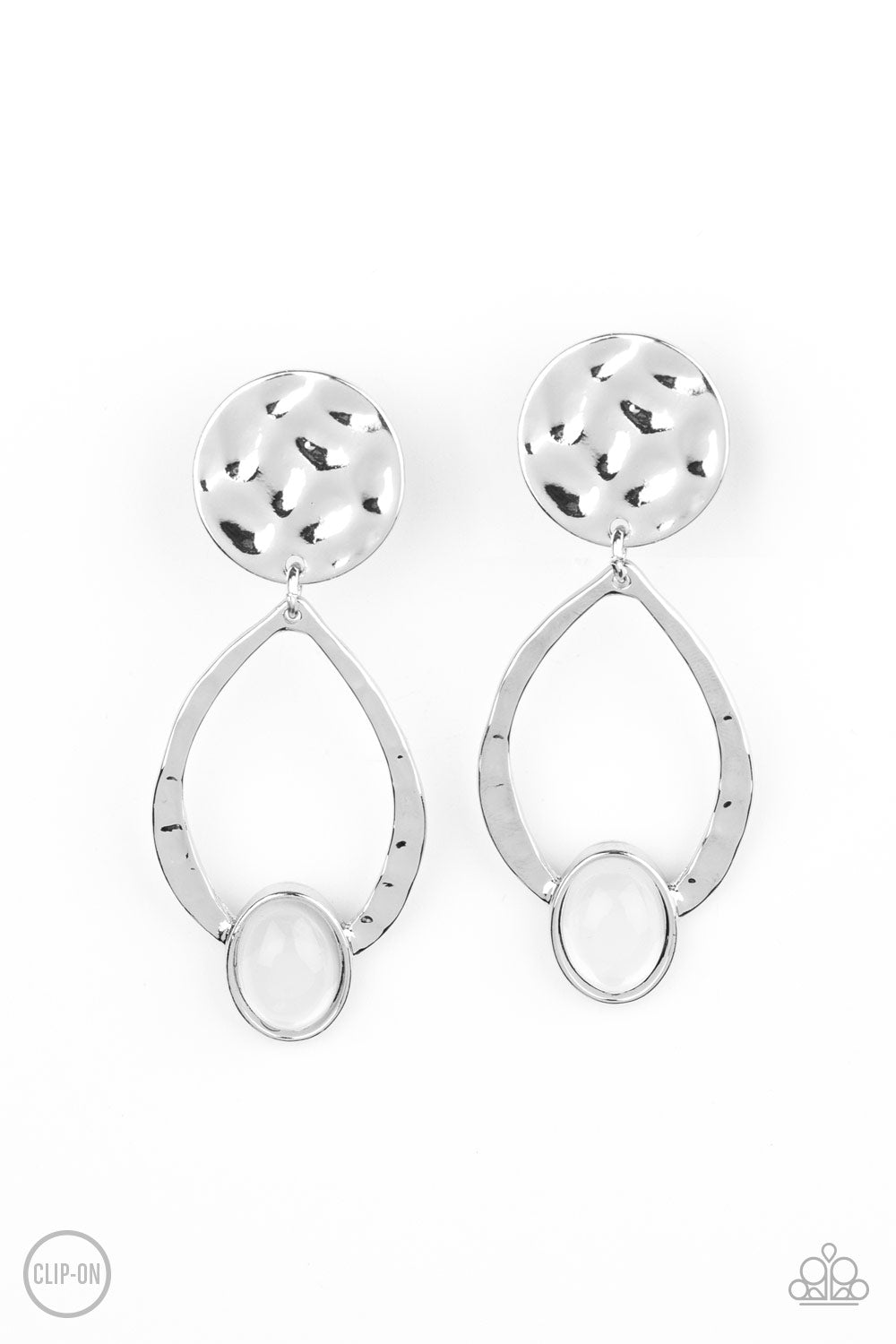 Paparazzi - Opal Obsession - White Earrings #0913