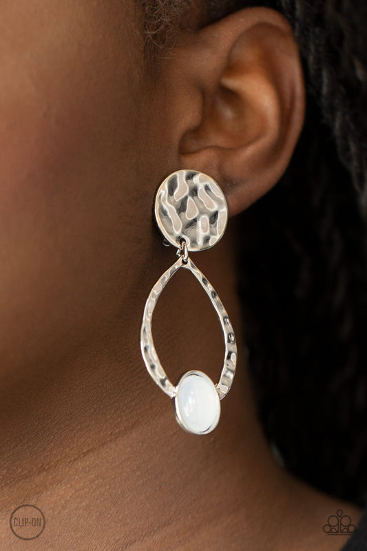 Paparazzi - Opal Obsession - White Earrings #0913