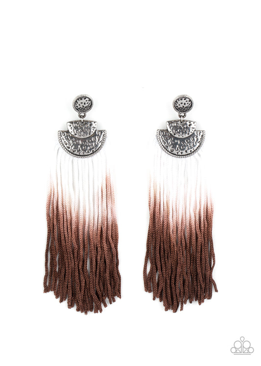 Paparazzi - DIP It Up - Brown Earrings #0901
