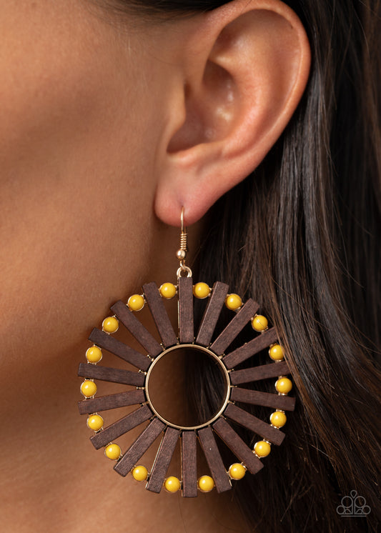 Paparazzi - Solar Flare - Yellow Earrings #0900