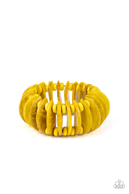 Paparazzi Accessories - Tropical Tiki Bar - Yellow Bracelet #1059