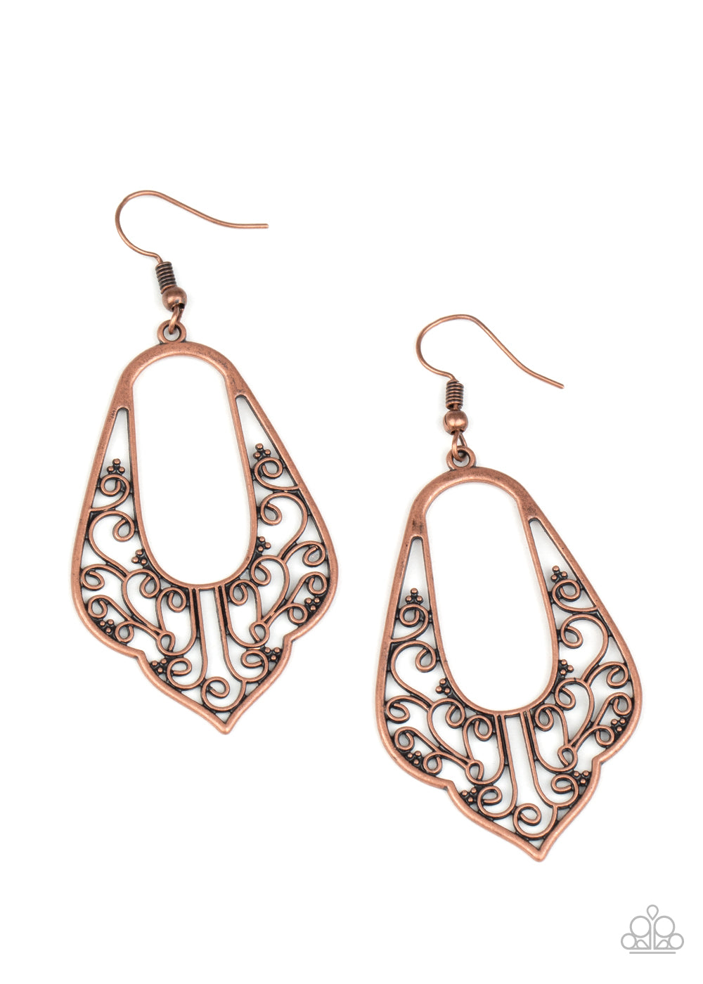 Paparazzi - Grapevine Glamour - Copper Earrings #1275