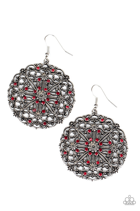 Paparazzi - Oh MANDALA! - Red Earrings #1730