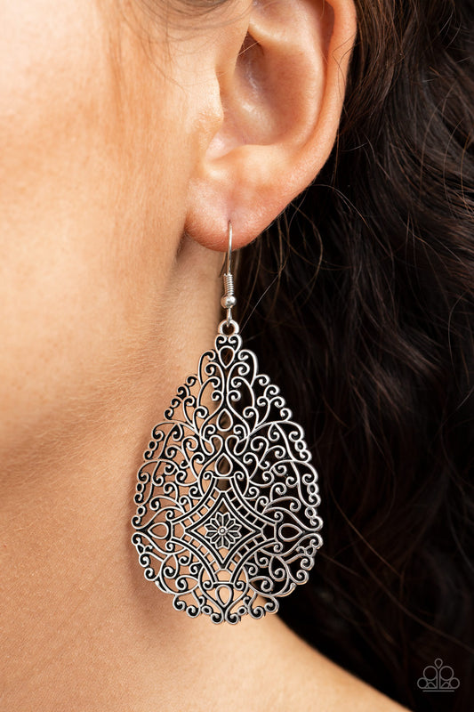 Paparazzi - Napa Valley Vintage - Silver Earrings #0929