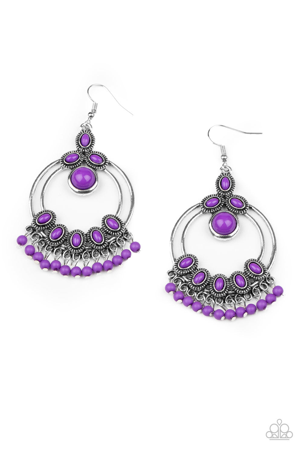 Paparazzi - Palm Breeze - Purple Earrings #0891