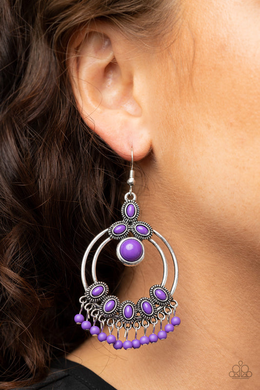 Paparazzi - Palm Breeze - Purple Earrings #0891