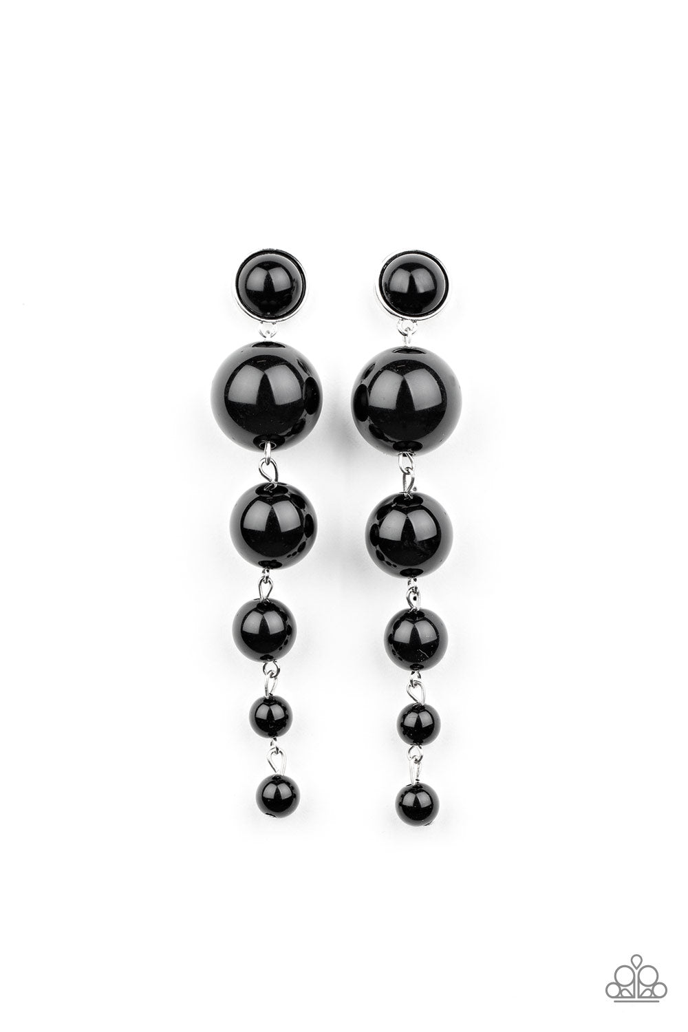 Paparazzi Accessories - Living a WEALTHY Lifestyle - Black Earrings ##0752
