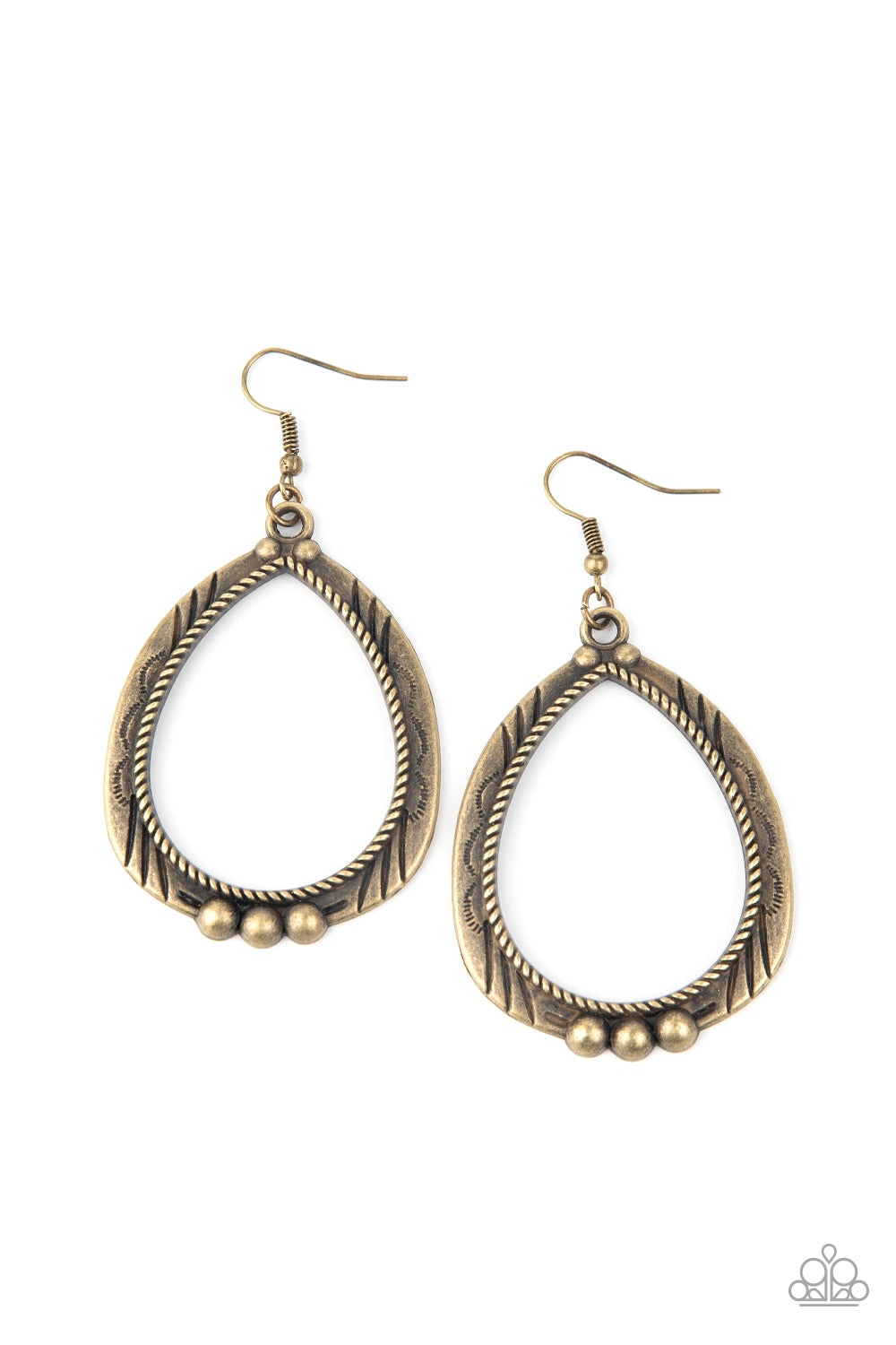 Paparazzi - Terra Topography - Brass Earrings #1809