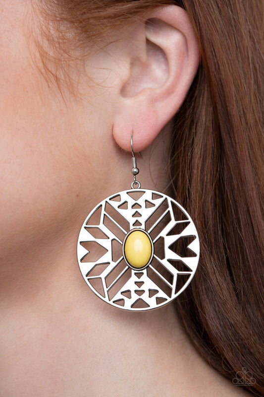 Paparazzi Southwest Walkabout - Yellow Earrings #1719