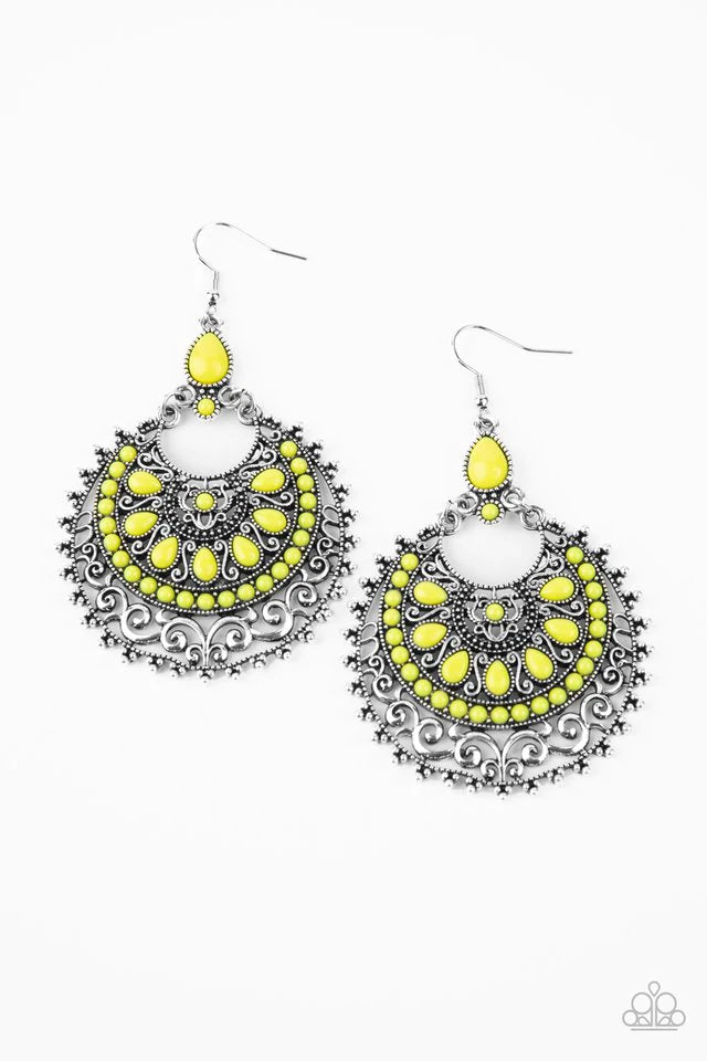 Paparazzi - Laguna Leisure - Yellow Earrings #0889
