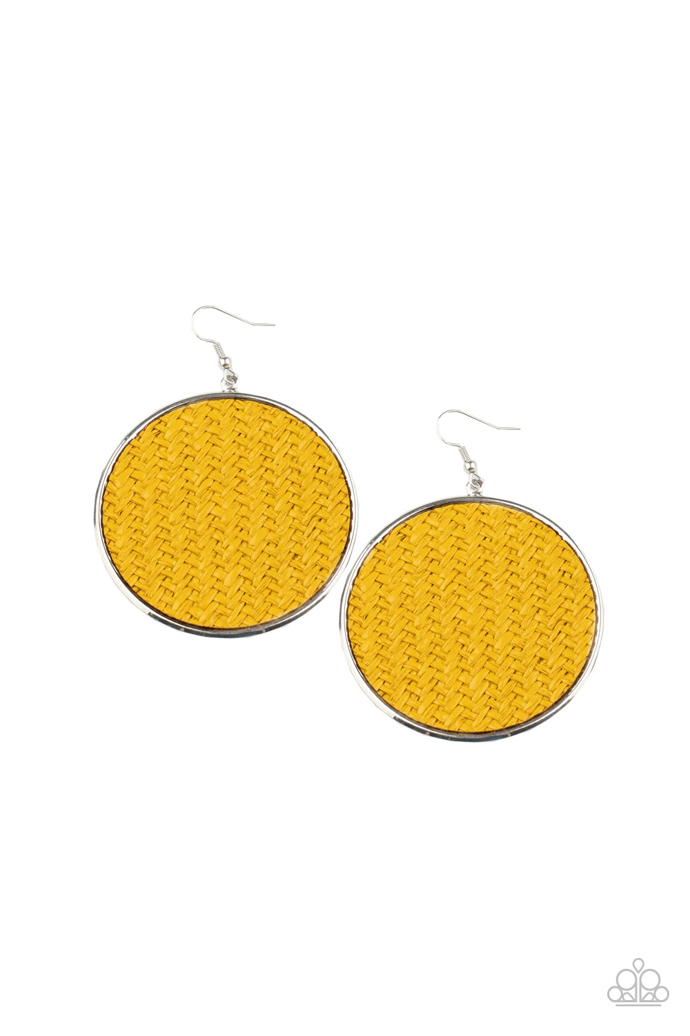 Paparazzi - Wonderfully Woven - Yellow Earrings