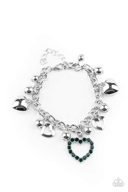 Paparazzi - Beautifully Big-Hearted - Green Bracelet #0591